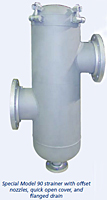 Model 90 Simplex Strainers (Quick-Opening Hinged Cover)