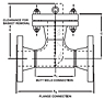 Dimensional Drawing for Tee-Type Strainers (Bolt Cover)